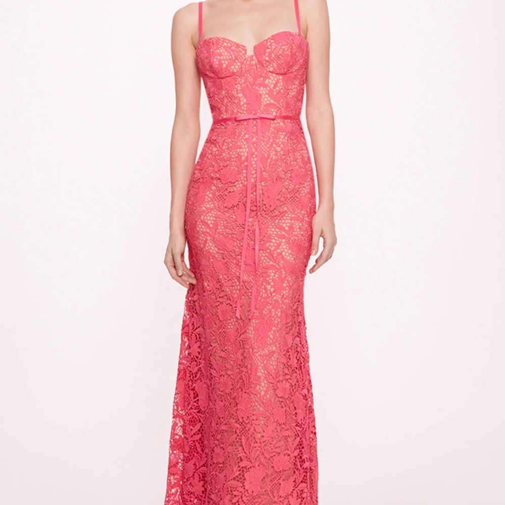Marchesa Floral lace mermaid gown